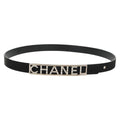 Preowned Authentic CHANEL Belt Leather 35.8 Black