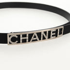 Preowned Authentic CHANEL Belt Leather 35.8 Black