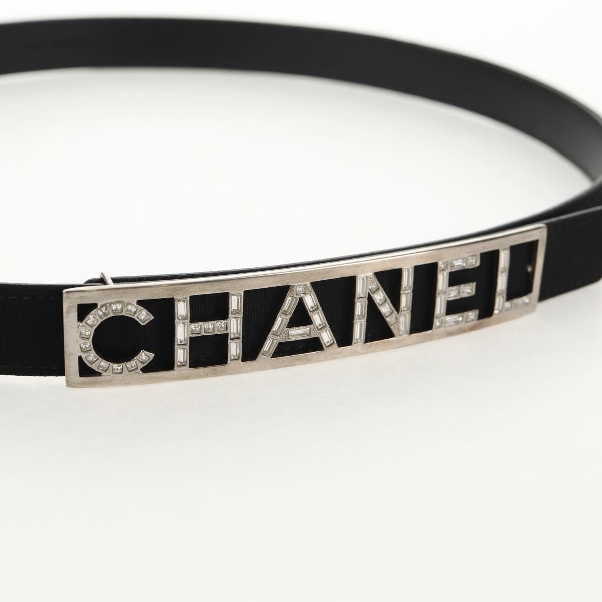 Preowned Authentic CHANEL Belt Leather 35.8 Black