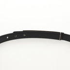 Preowned Authentic CHANEL Belt Leather 35.8 Black