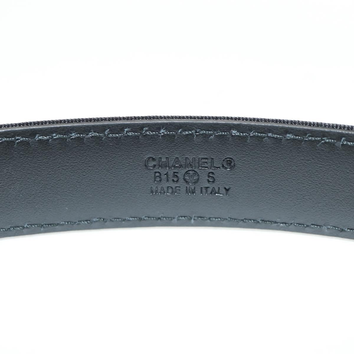 Preowned Authentic CHANEL Belt Leather 35.8 Black