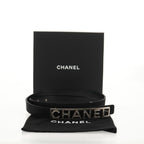 Preowned Authentic CHANEL Belt Leather 35.8 Black