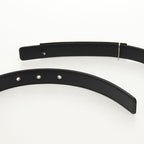 Preowned Authentic CHANEL Belt Leather 35.8 Black