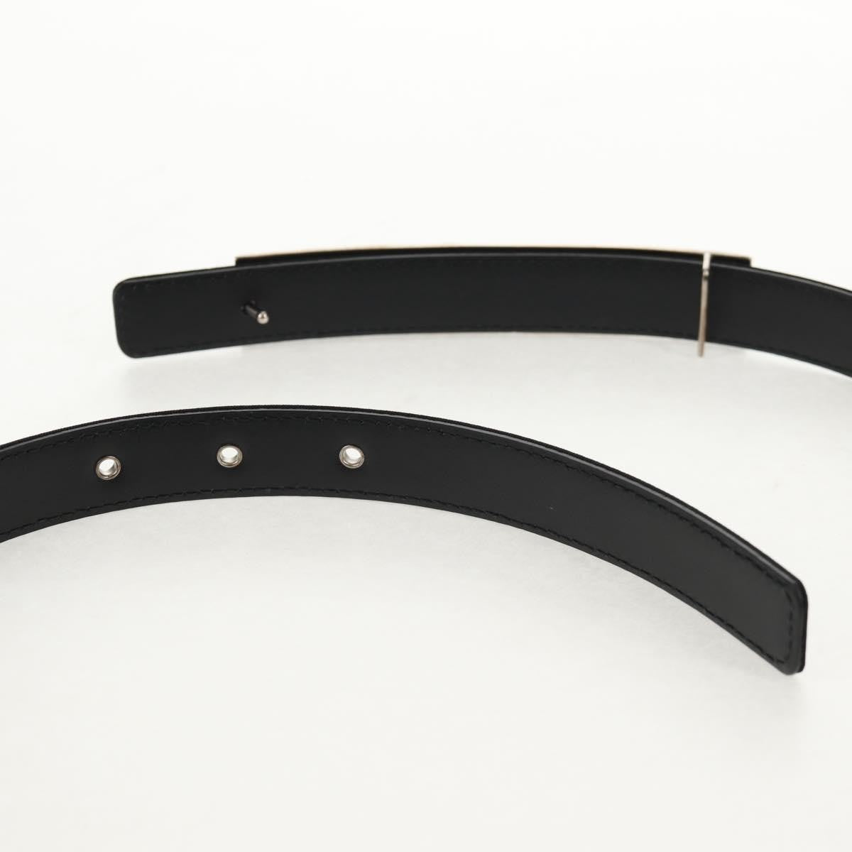 Preowned Authentic CHANEL Belt Leather 35.8 Black
