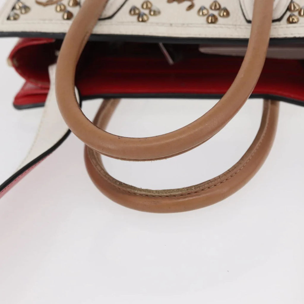 Authentic Preowned Christian Louboutin Paloma S Mini Hand Bag Leather 2way White Silver