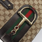 Authentic Preowned Gucci Canvas Horsebit Tote Bag Beige Gold