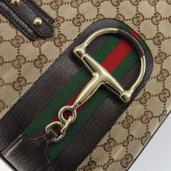 Authentic Preowned Gucci Canvas Horsebit Tote Bag Beige Gold