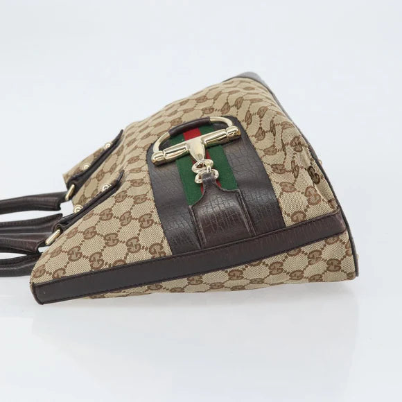 Authentic Preowned Gucci Canvas Horsebit Tote Bag Beige Gold