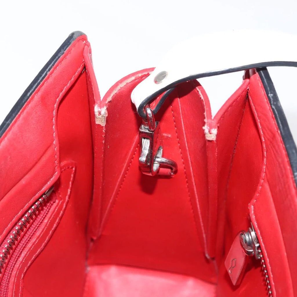Authentic Preowned Christian Louboutin Paloma S Mini Hand Bag Leather 2way White Silver