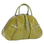 Authentic Preowned Christian Dior Hand Bag Patent leather Green Silver
