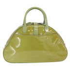 Authentic Preowned Christian Dior Hand Bag Patent leather Green Silver