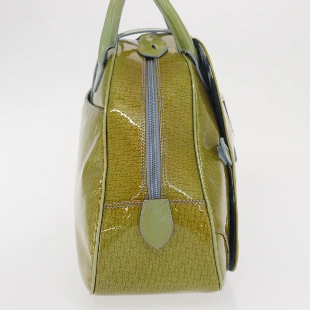 Authentic Preowned Christian Dior Hand Bag Patent leather Green Silver