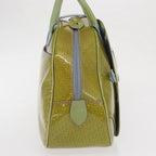 Authentic Preowned Christian Dior Hand Bag Patent leather Green Silver