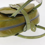 Authentic Preowned Christian Dior Hand Bag Patent leather Green Silver