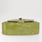 Authentic Preowned Christian Dior Hand Bag Patent leather Green Silver