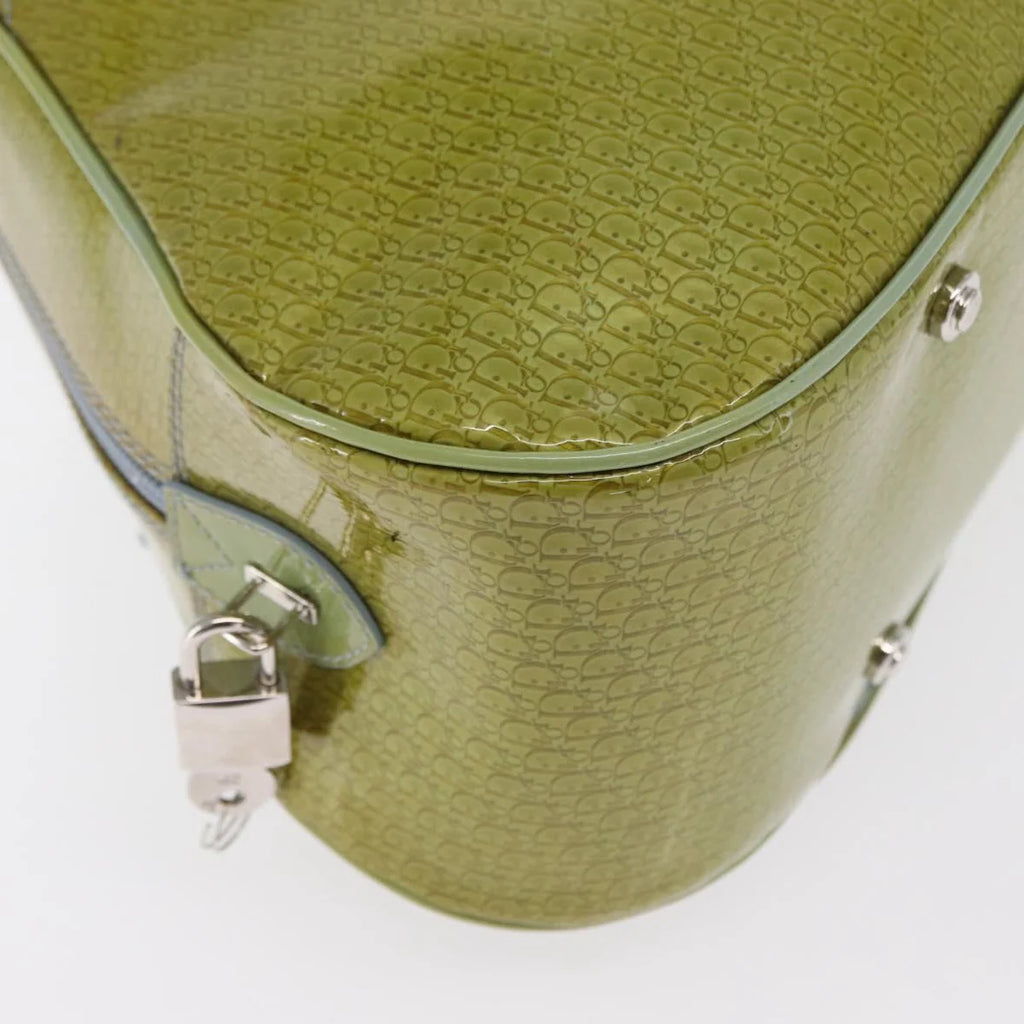 Authentic Preowned Christian Dior Hand Bag Patent leather Green Silver