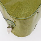 Authentic Preowned Christian Dior Hand Bag Patent leather Green Silver