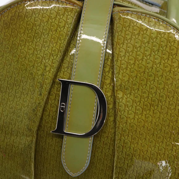Authentic Preowned Christian Dior Hand Bag Patent leather Green Silver