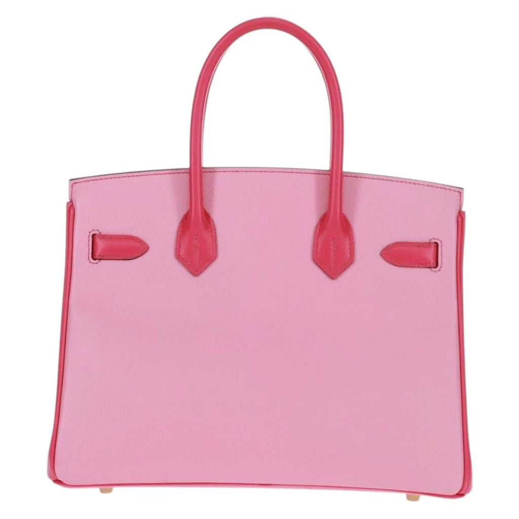Preowned Authentic Hermes Birkin 30 Bag Leather SPO Gold Rose Confetti x Rose Tyrian