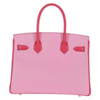 Preowned Authentic Hermes Birkin 30 Bag Leather SPO Gold Rose Confetti x Rose Tyrian