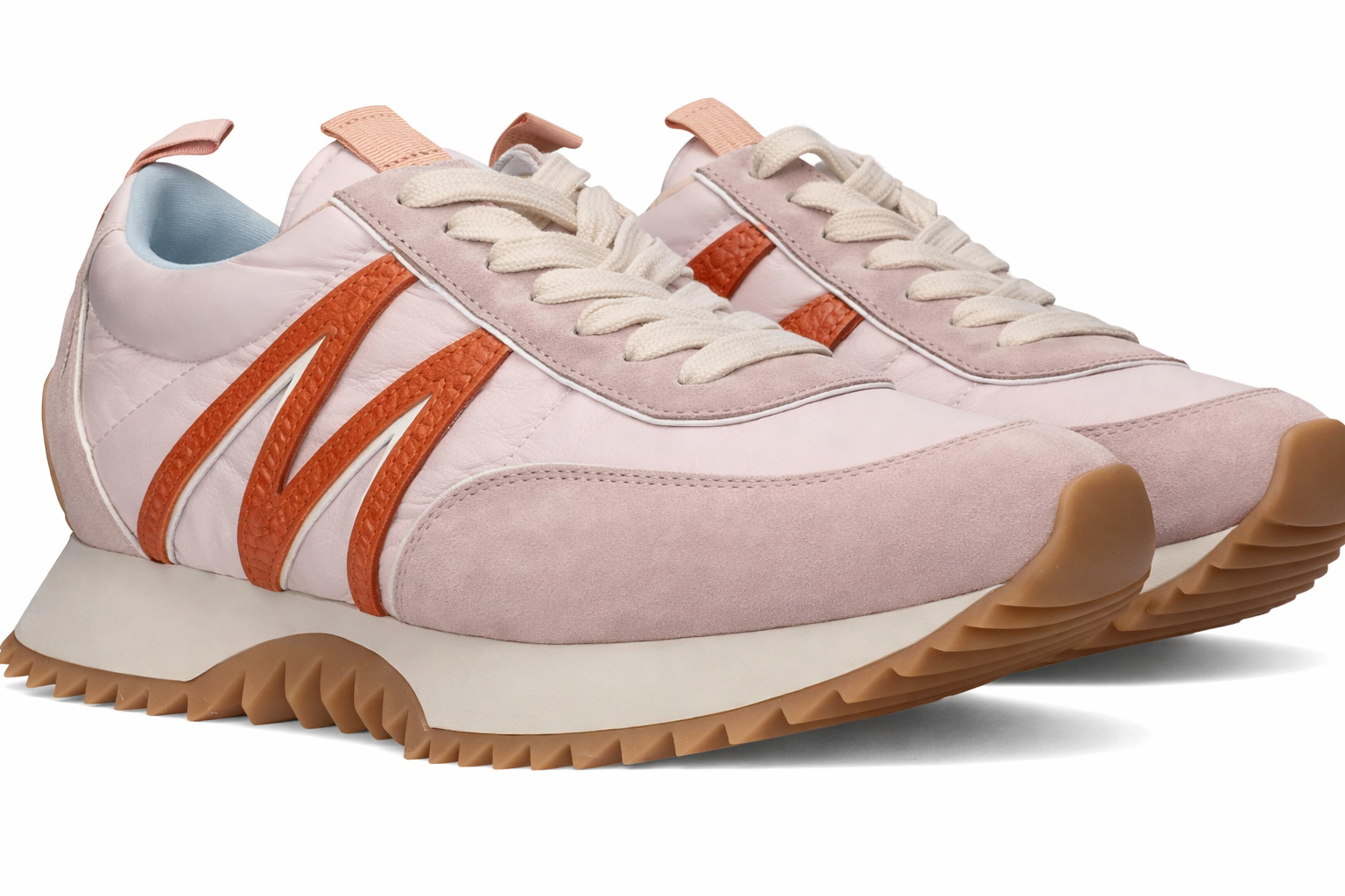 Authentic Moncler Pink Fabric Chunky Sneakers Grade Excellent/Never Worn