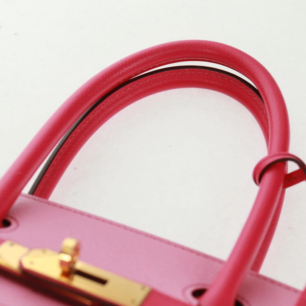 Preowned Authentic Hermes Birkin 30 Bag Leather SPO Gold Rose Confetti x Rose Tyrian