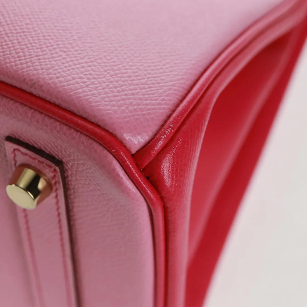 Preowned Authentic Hermes Birkin 30 Bag Leather SPO Gold Rose Confetti x Rose Tyrian