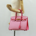 Preowned Authentic Hermes Birkin 30 Bag Leather SPO Gold Rose Confetti x Rose Tyrian