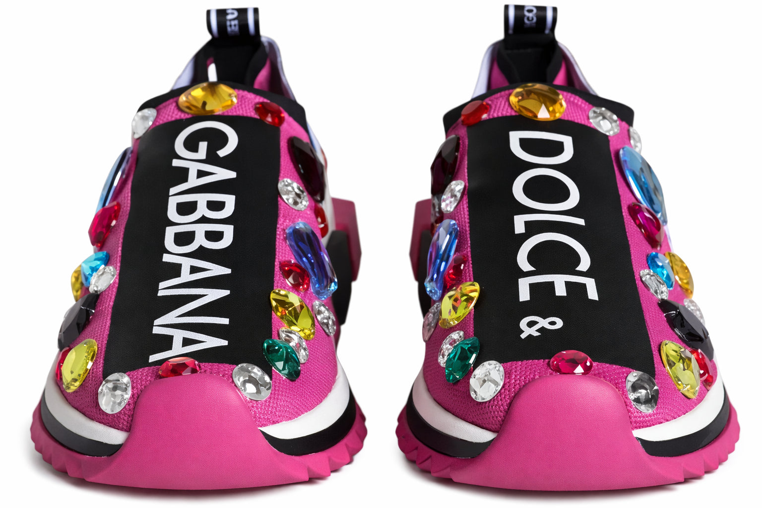 Authentic Dolce & Gabbana Pink Sorrento Crystal Low Top Sneakers  Never Worn, Excellent Condition