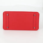 Authentic Preowned Hermes Birkin 30 Hand Bag Leather Red Silver Auth 134875SM