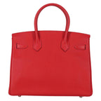 Authentic Preowned Hermes Birkin 30 Hand Bag Leather Red Silver Auth 134875SM