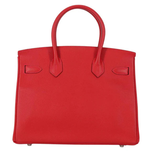 Authentic Preowned Hermes Birkin 30 Hand Bag Leather Red Silver Auth 134875SM