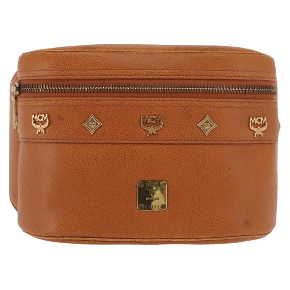 Preowned Authentic MCM Body Bag Leather Brown Gold