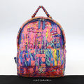 Preowned Authentic Chanel Matelasse Backpack Nylon Multicolor Silver