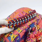 Preowned Authentic Chanel Matelasse Backpack Nylon Multicolor Silver