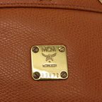 Preowned Authentic MCM Body Bag Leather Brown Gold