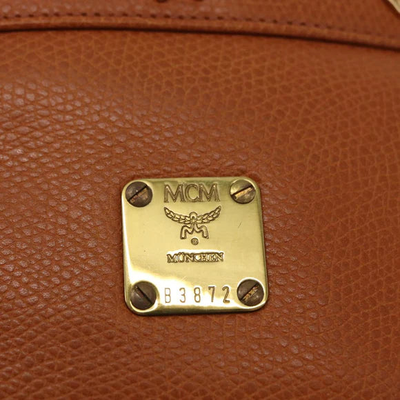 Preowned Authentic MCM Body Bag Leather Brown Gold
