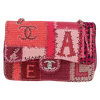 Authentic Preowned Chanel Chain Patchwork Shoulder Bag Tweed Pink Silver