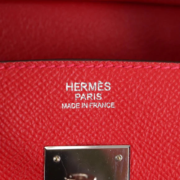 Authentic Preowned Hermes Birkin 30 Hand Bag Leather Red Silver Auth 134875SM