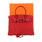 Authentic Preowned Hermes Birkin 30 Hand Bag Leather Red Silver Auth 134875SM