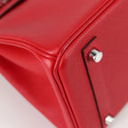 Authentic Preowned Hermes Birkin 30 Hand Bag Leather Red Silver Auth 134875SM