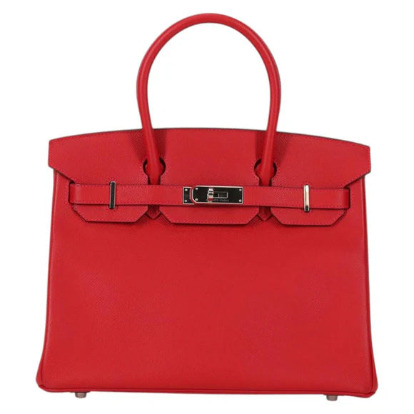 Authentic Preowned Hermes Birkin 30 Hand Bag Leather Red Silver Auth 134875SM